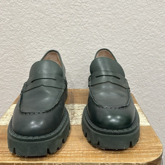 Free People Lyra Lug Sole Loafers Emerald Green Size 39.5 - Picture 3 of 8